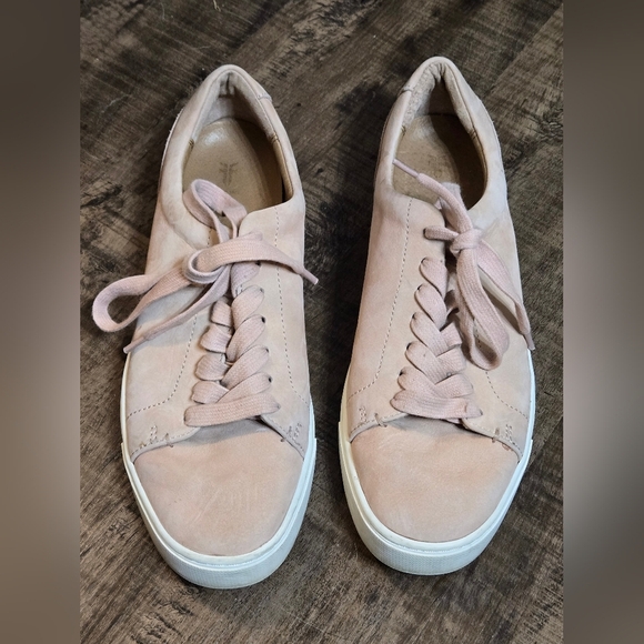 Frye Ivy Low Lace Sneakers in Blush Pink Leather Size 9 Pre-Owned - Picture 2 of 14
